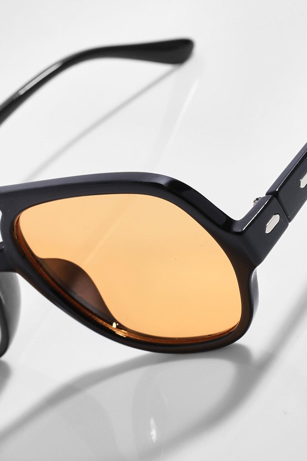 Orange lens aviator hot sale sunglasses