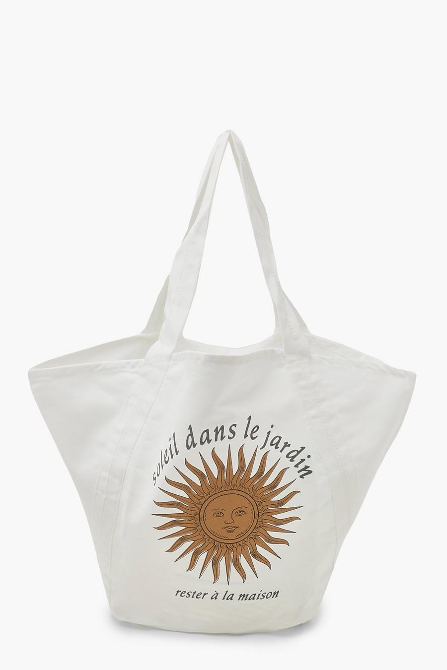 White Oversized Soleil Beach Bag image number 1