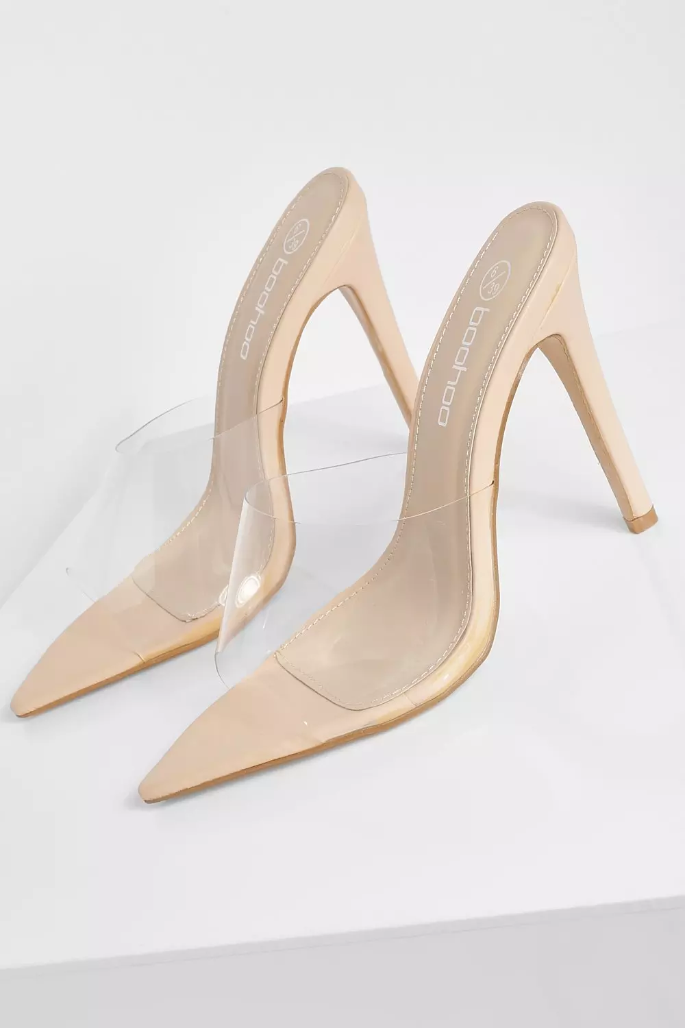 Nude clear sale pointed heels