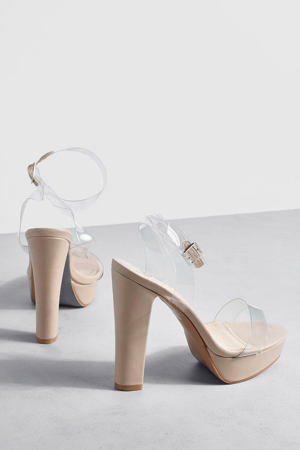 Clear store chunky heels