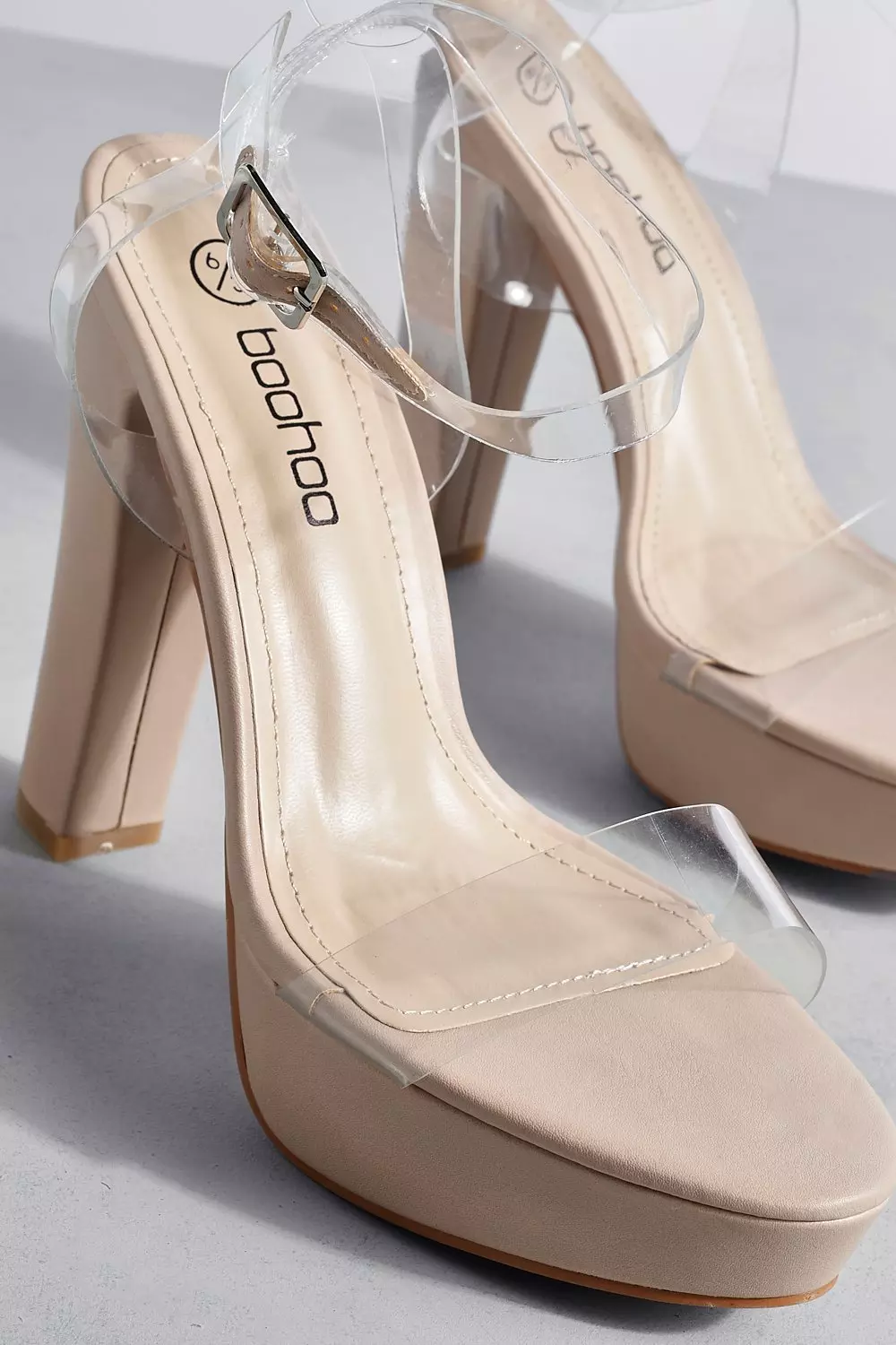 Nude chunky hot sale platform heels