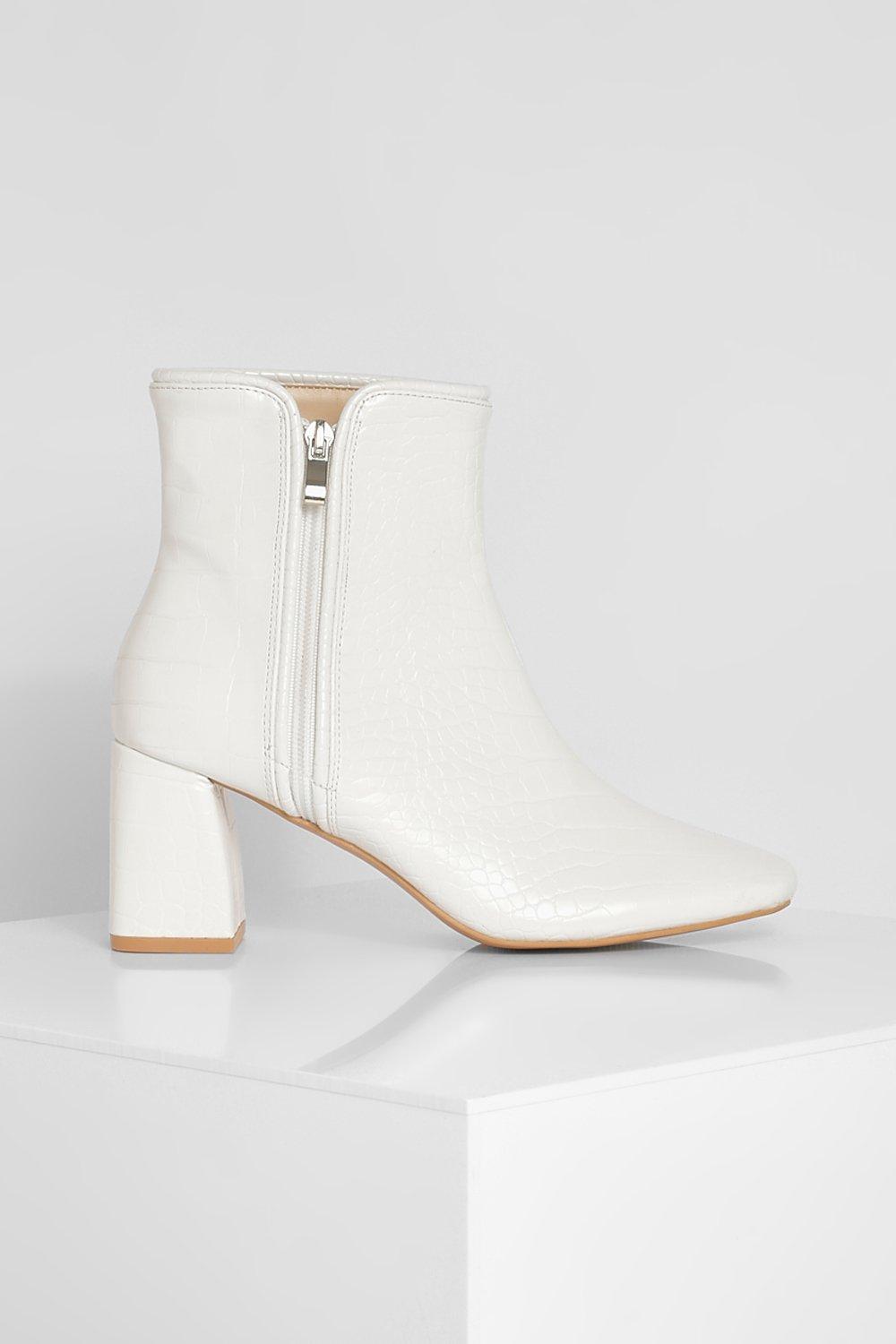 Boohoo white 2025 ankle boots