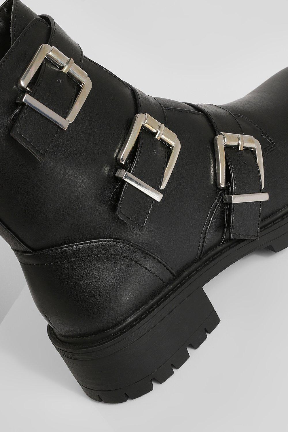 Bottines style motard outlet avec boucles