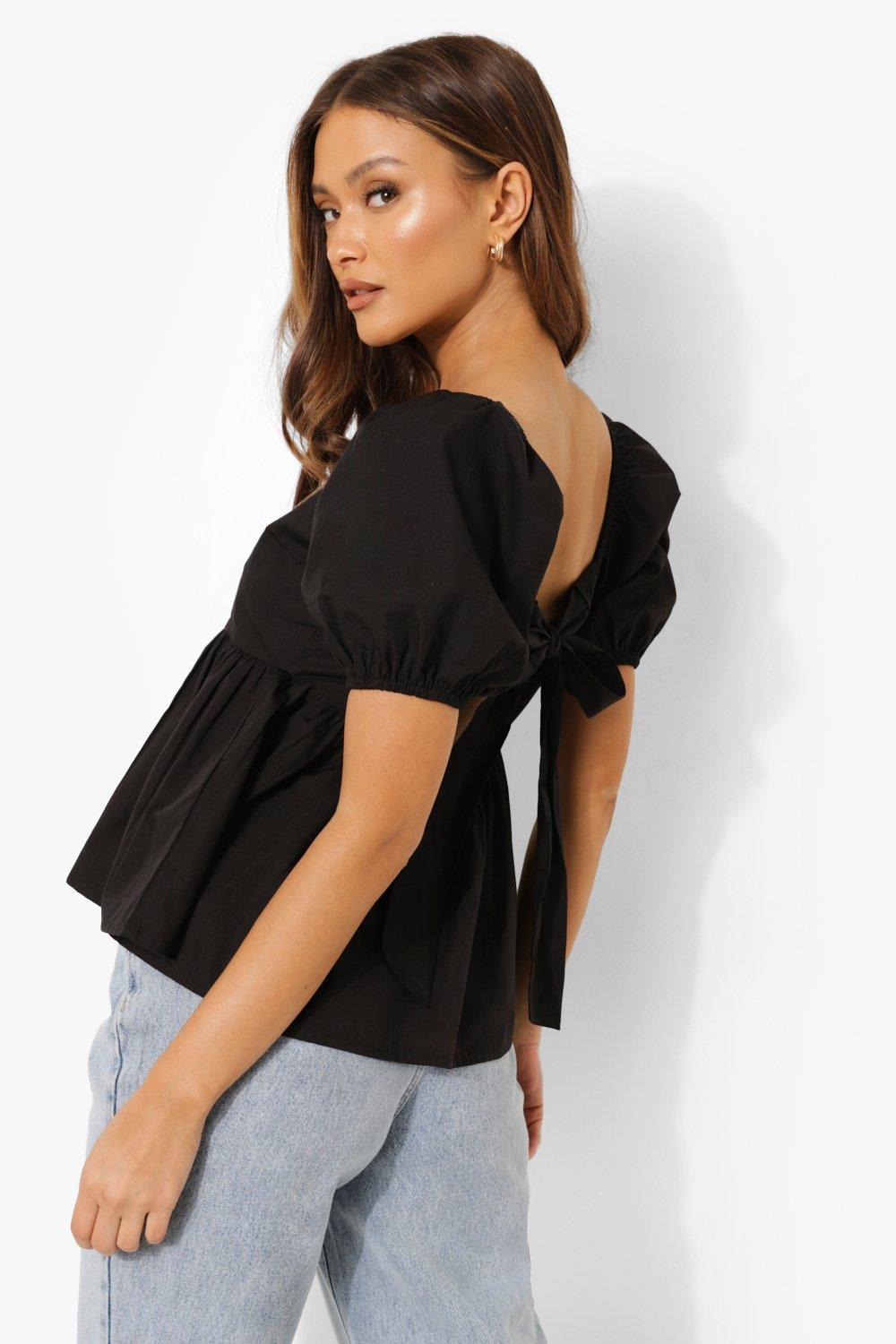 Plus Eyelet Puff Sleeve Smock Top