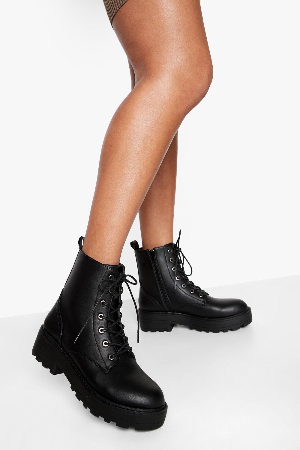 Asos design attitude wide fit outlet chunky lace up boots