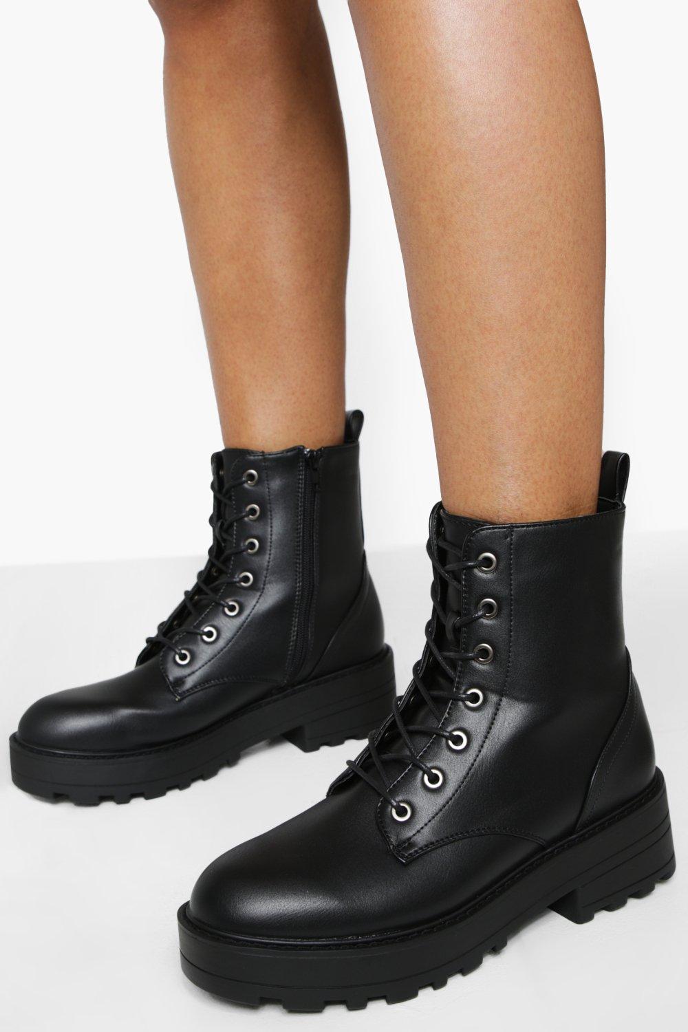 Boohoo lace up boots sale