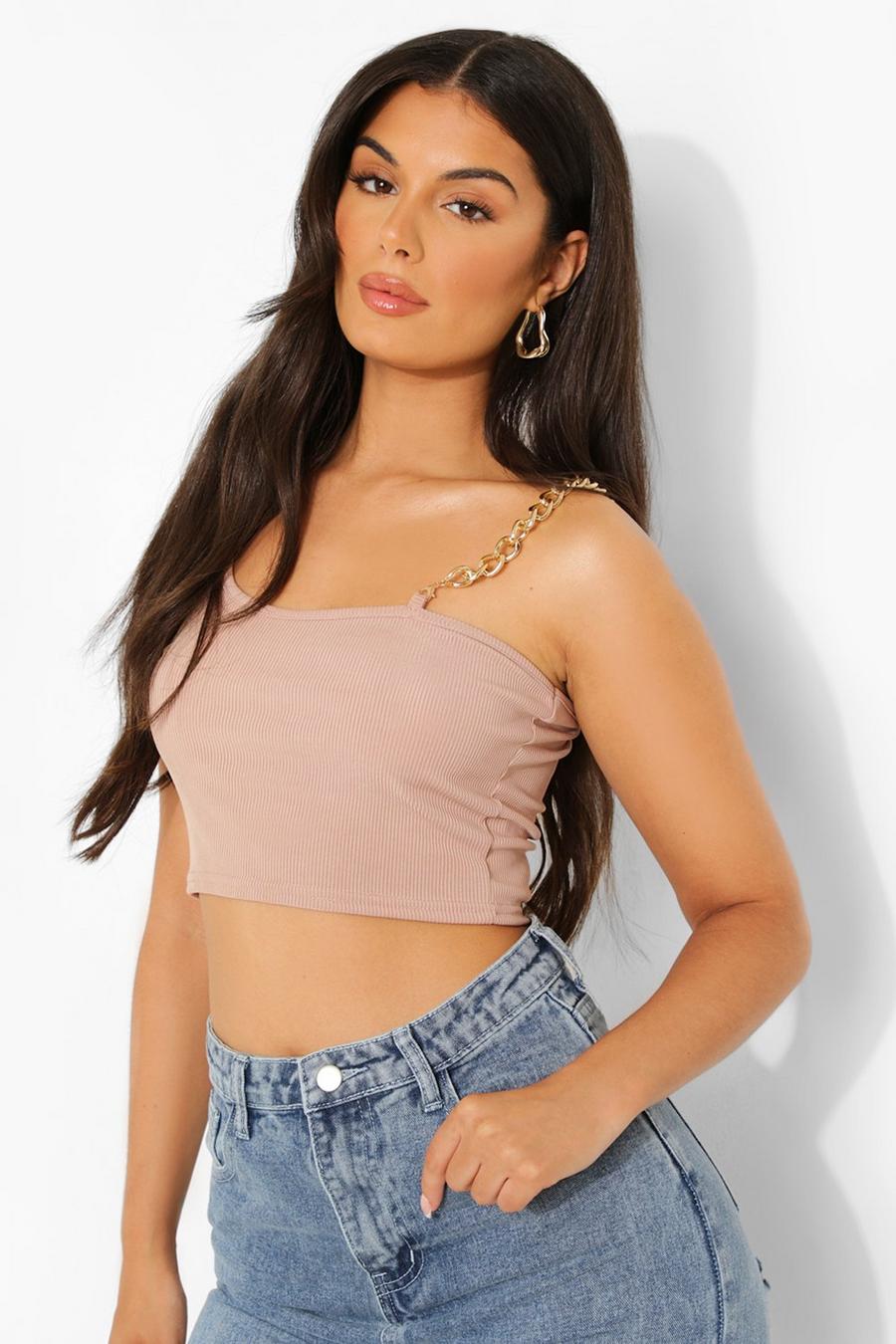 Stone Chain Strap Crop Top image number 1