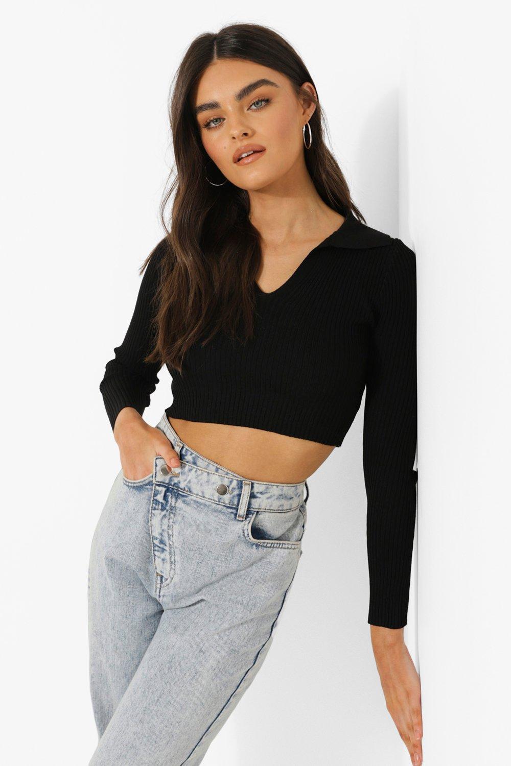 Cropped polo clearance jumper