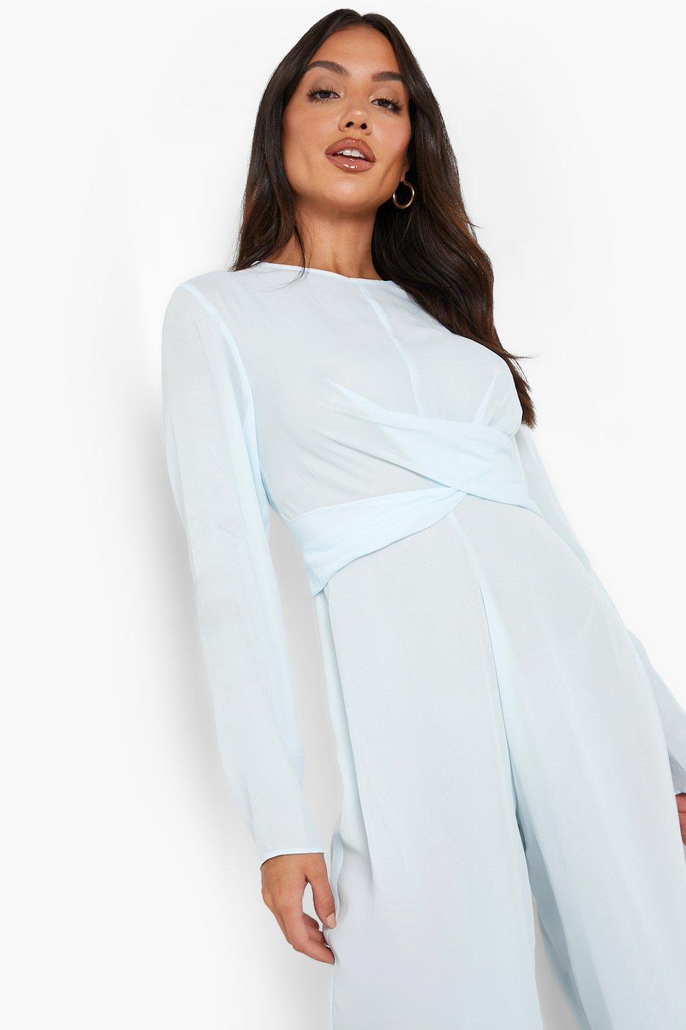 Knot Front Culotte Jumpsuit boohoo NO