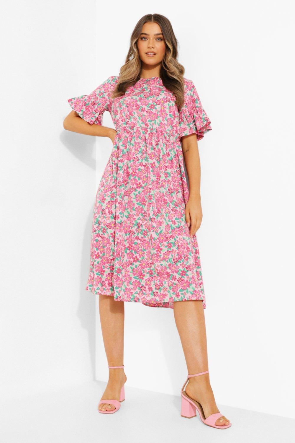 Boohoo floral hot sale midi dress