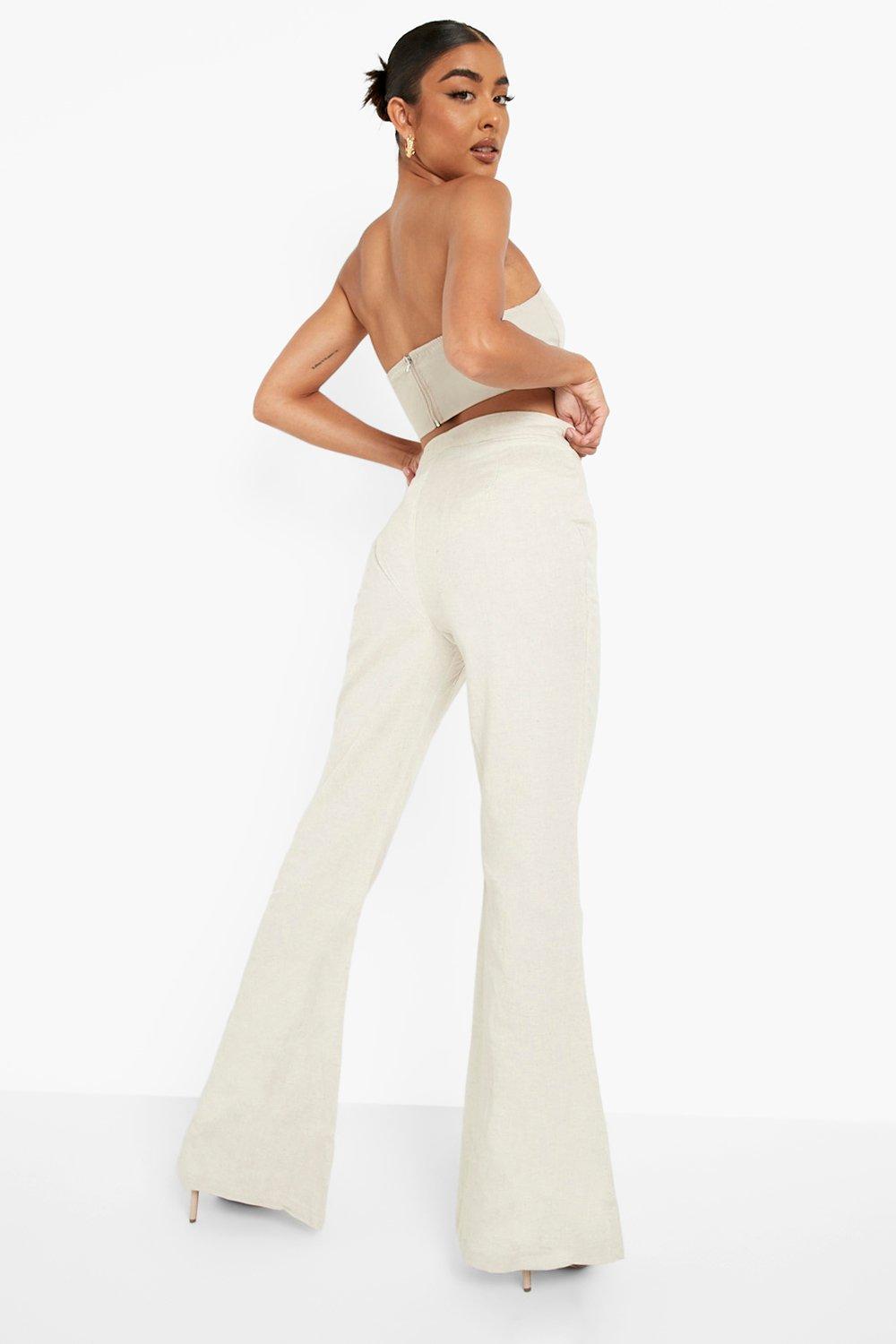 Linen Look Flare Pants