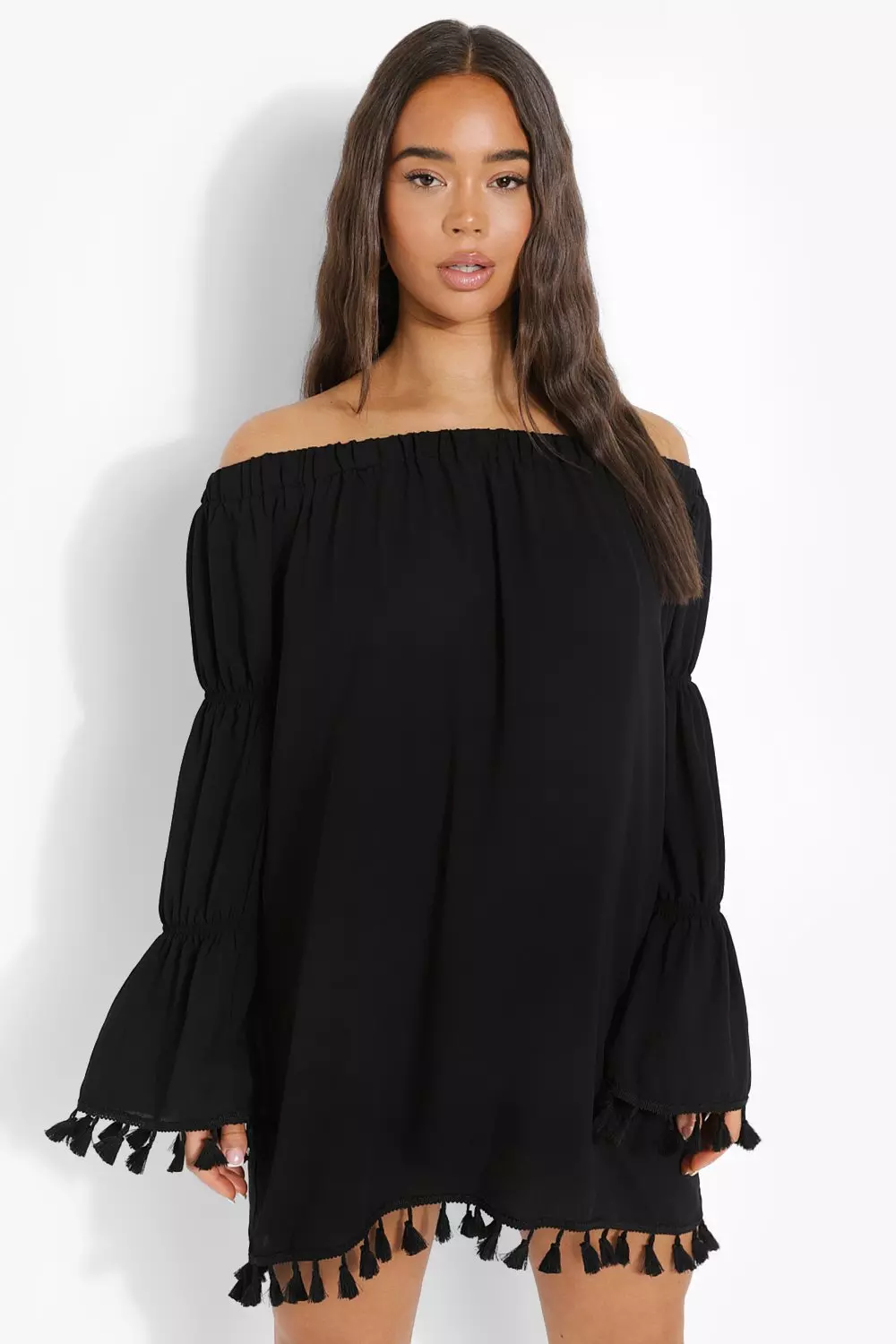 Black bardot outlet shift dress