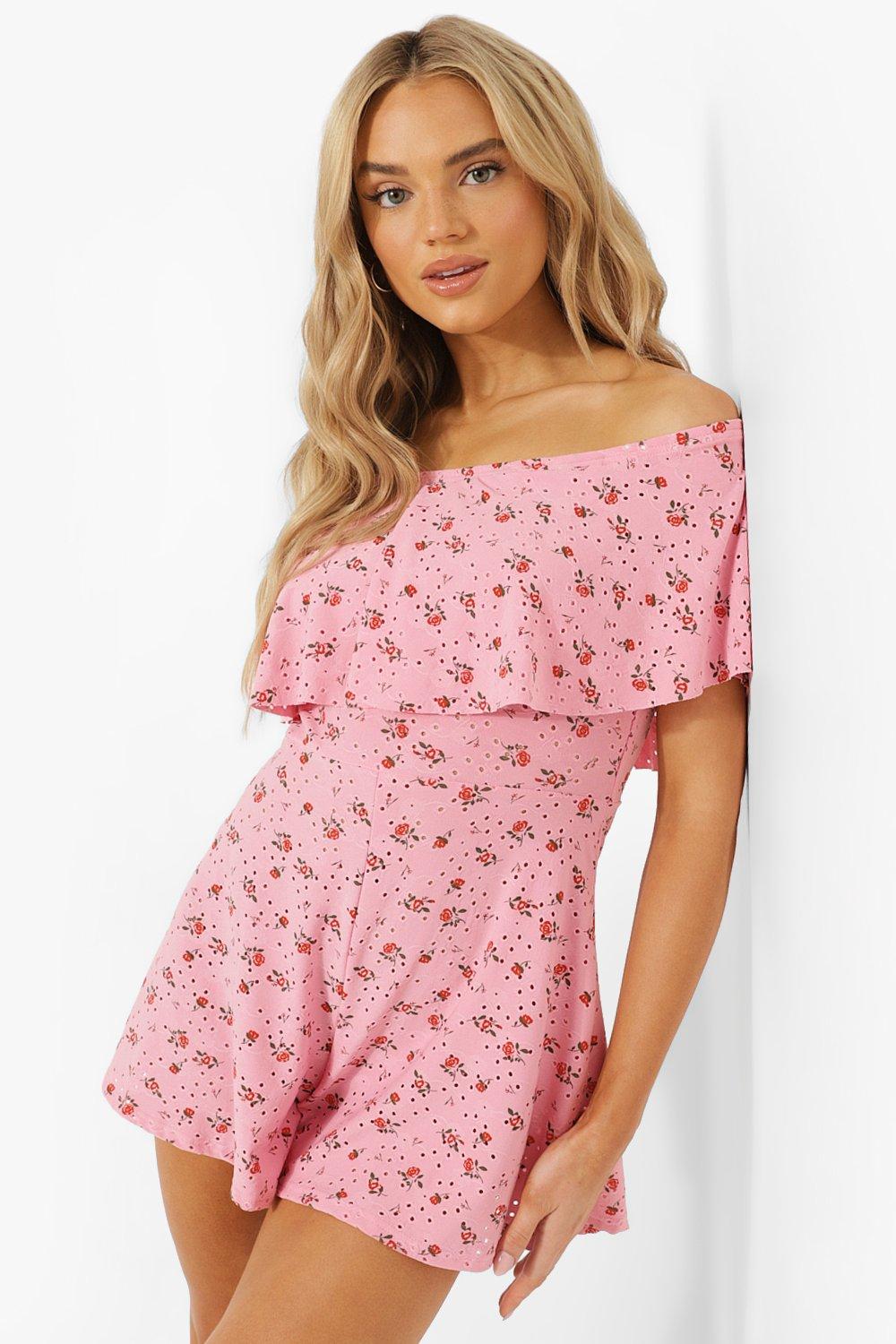 Boohoo pink playsuit online