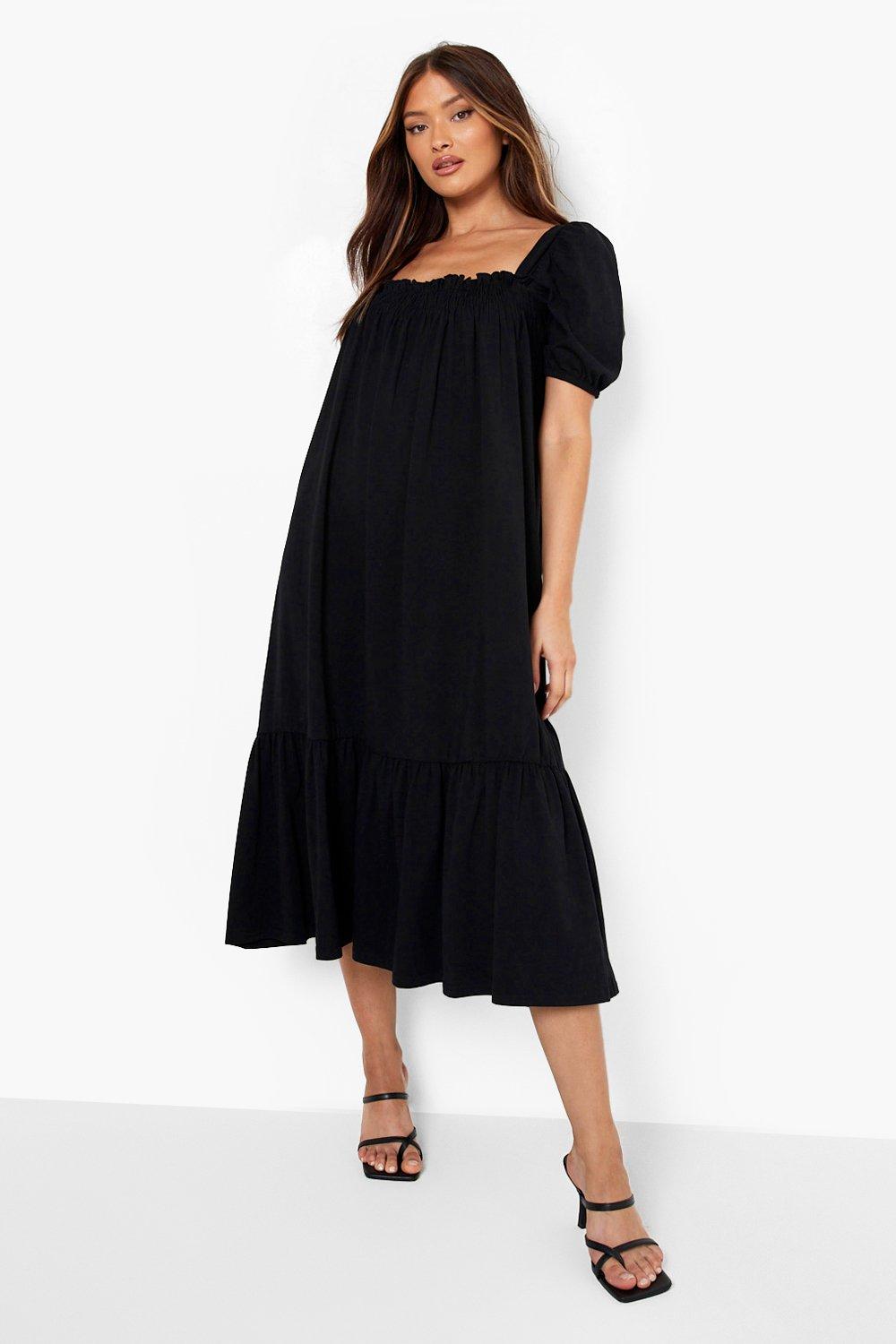 Black smock dress best sale