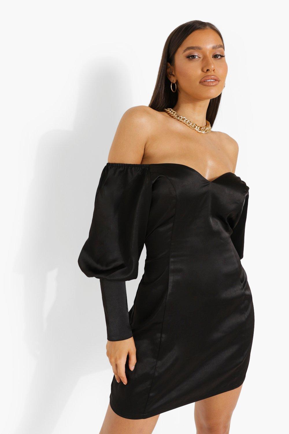 Off the shoulder dress with puff sleeves sale