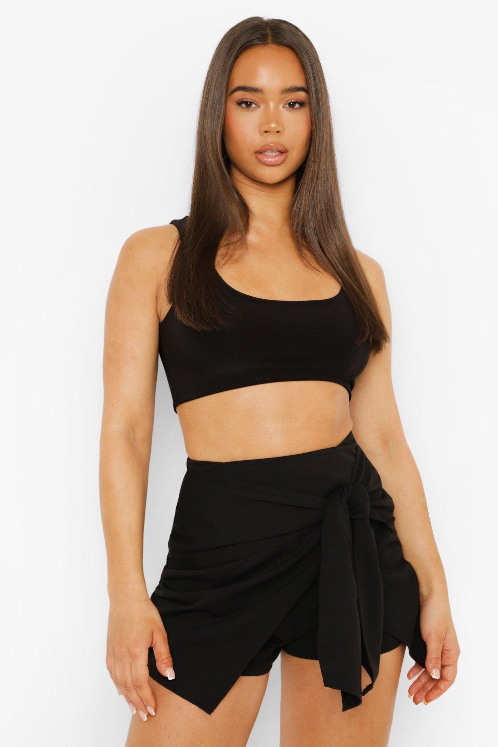 black skort boohoo