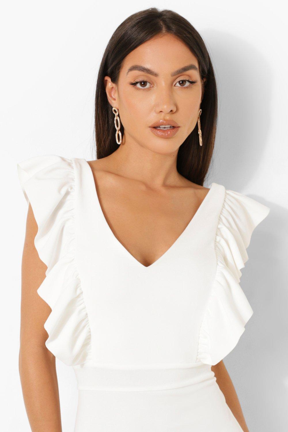 Boohoo white bodycon dress online