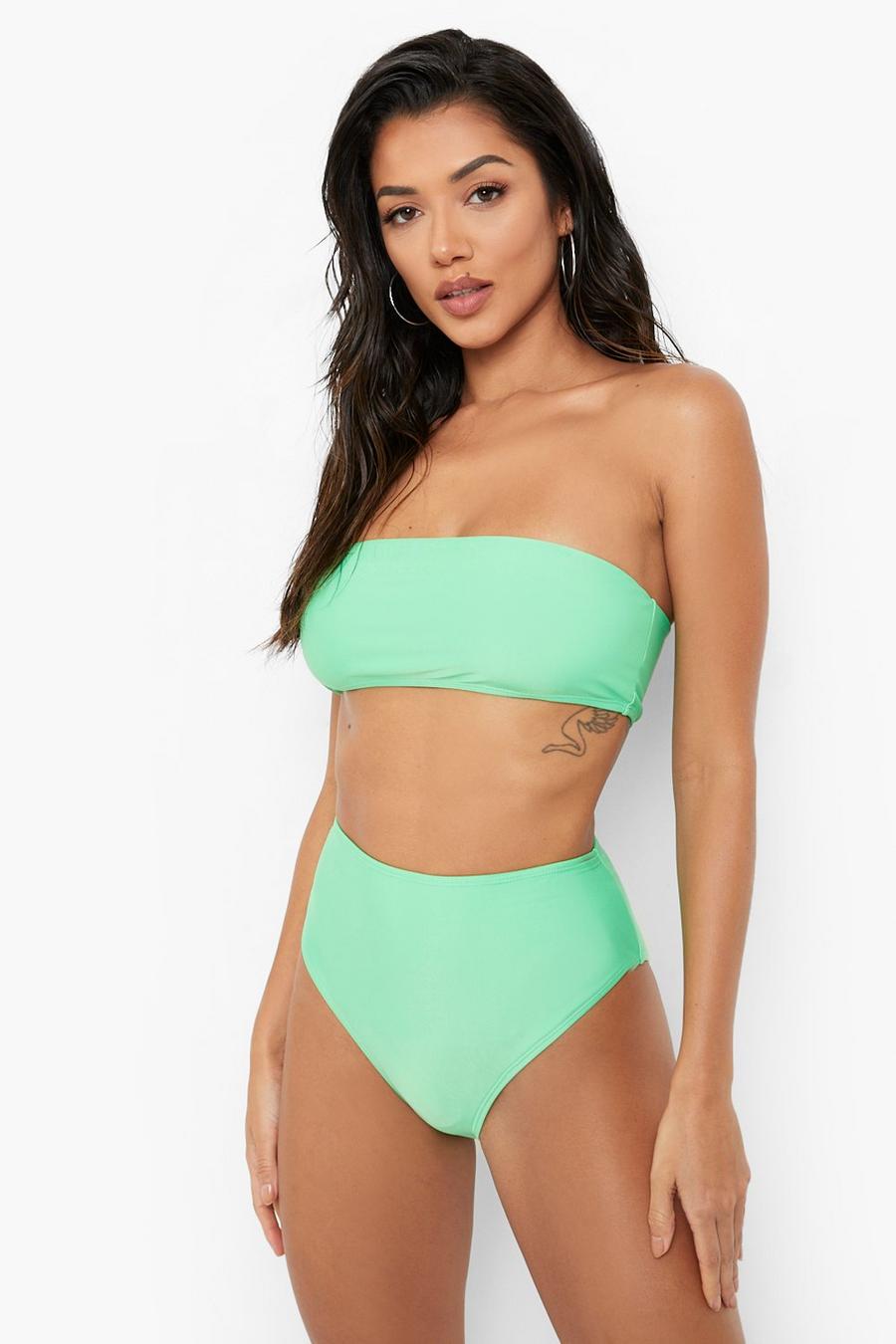 Bas de maillot taille haute, Green image number 1
