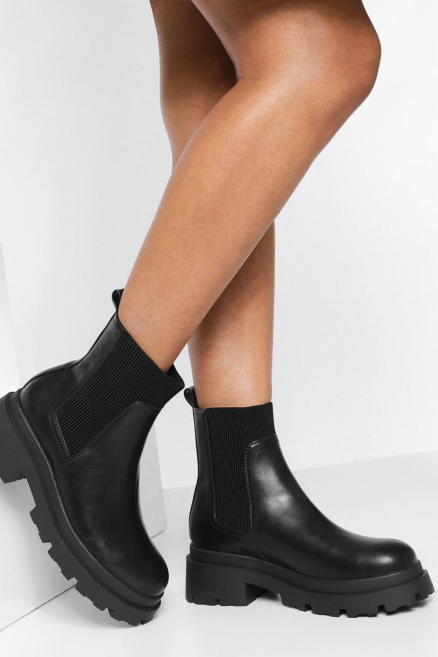 Black Chunky Sole Chelsea Boots image number 1