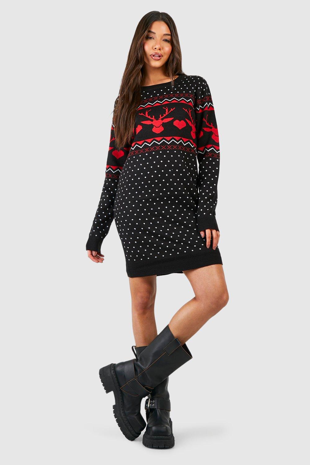 Black christmas jumper dress best sale