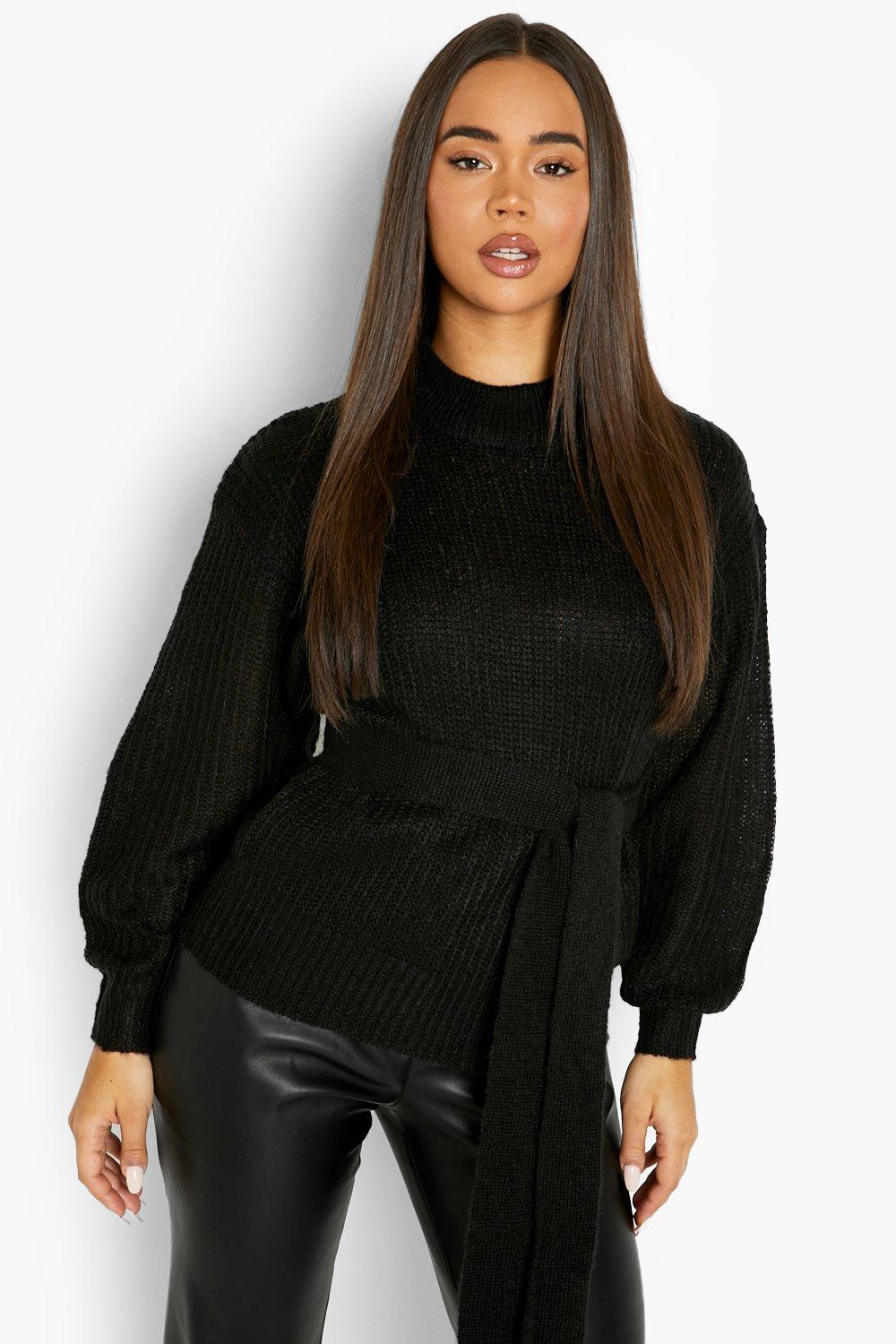 Belted Sweater boohoo