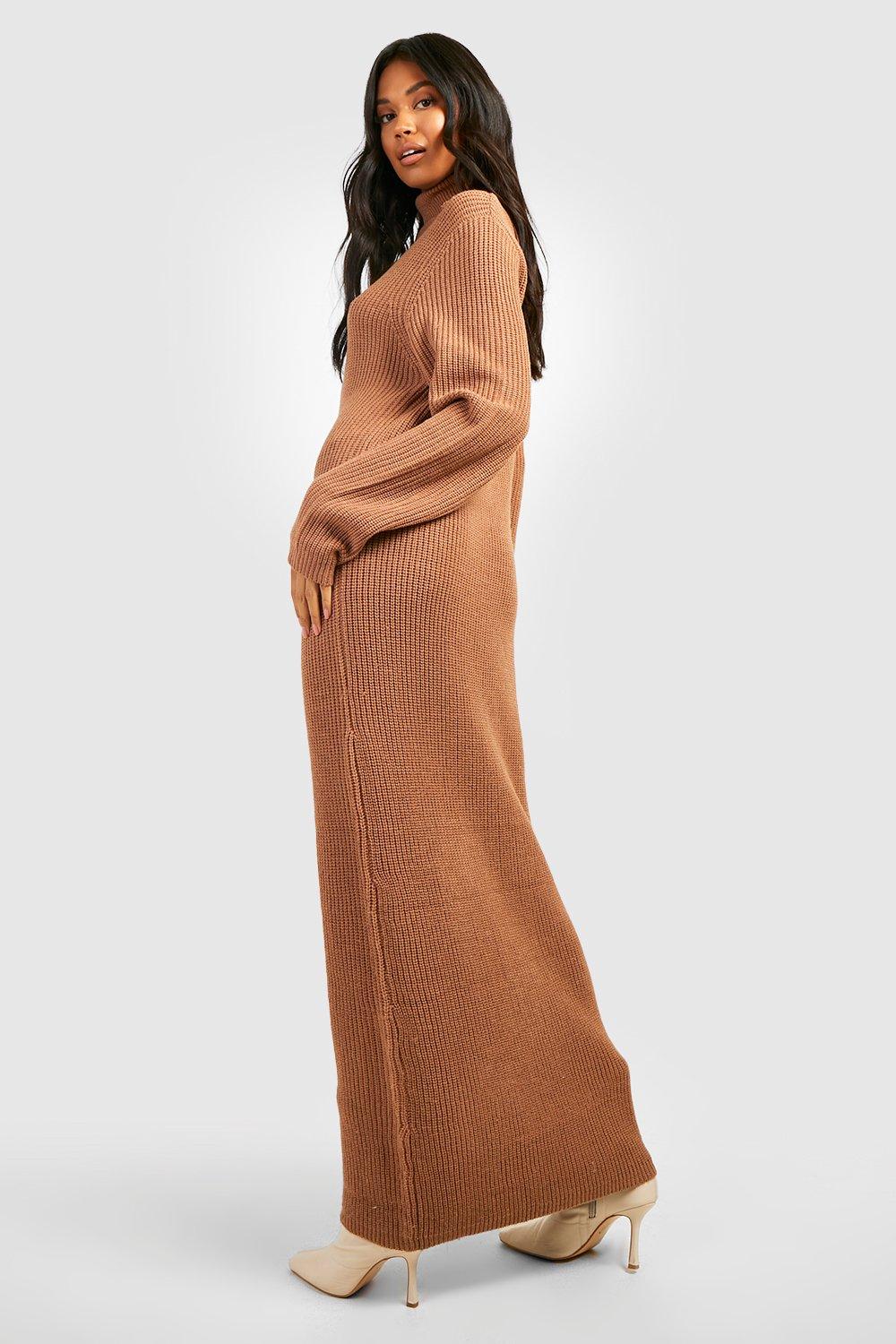 Women's Roll Neck Knitted Maxi Dress | Boohoo UK