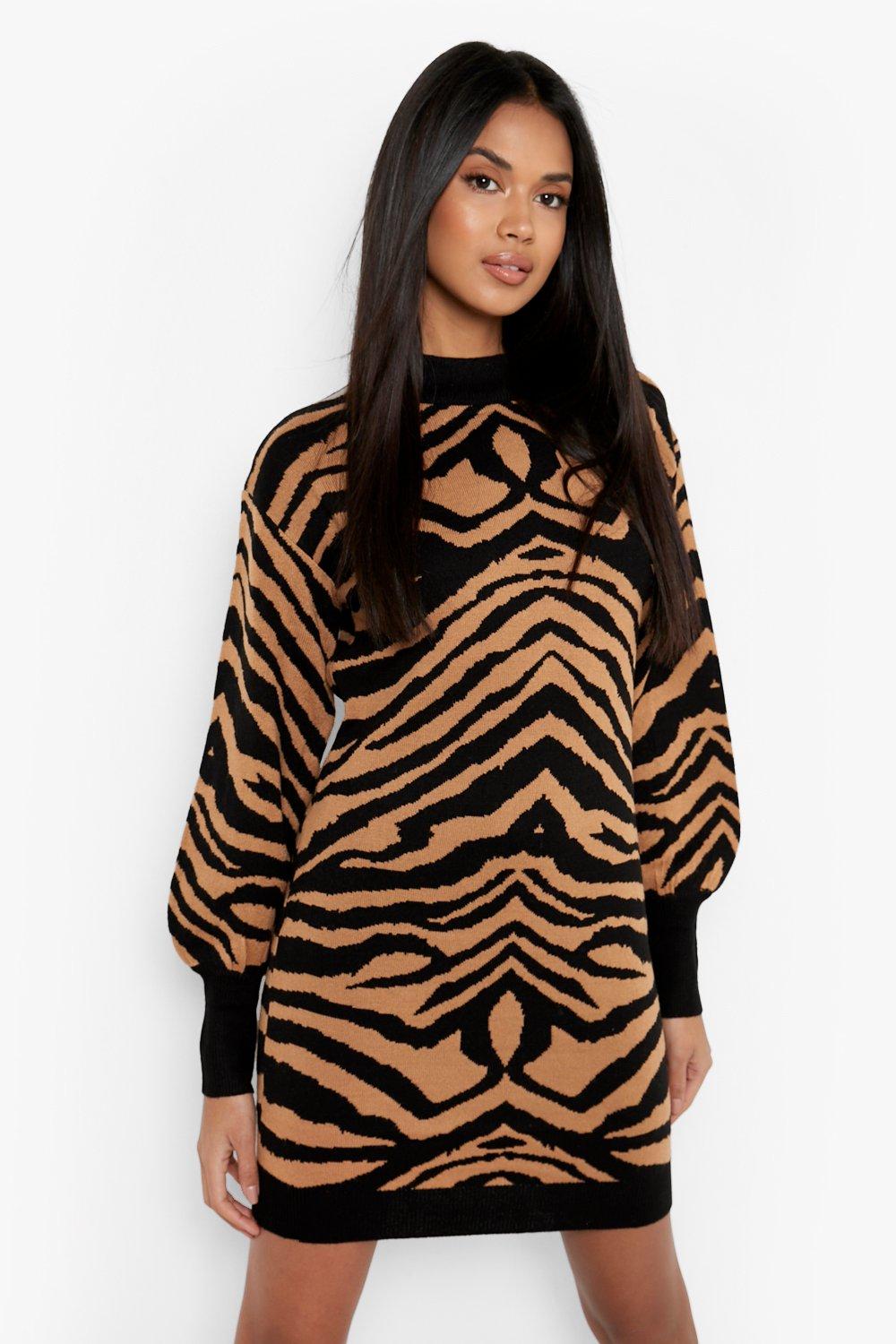 Leopard print 2025 jumper dress