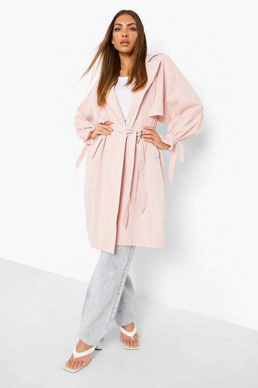 Trench oversize con cintura in vita, Pink image number 1