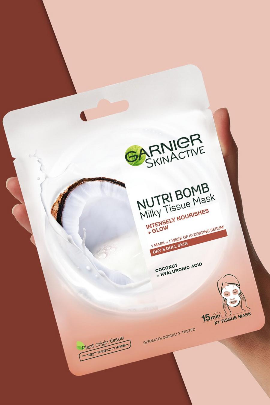 Clear transparent Garnier Nutri Bomb Milky Sheet Mask