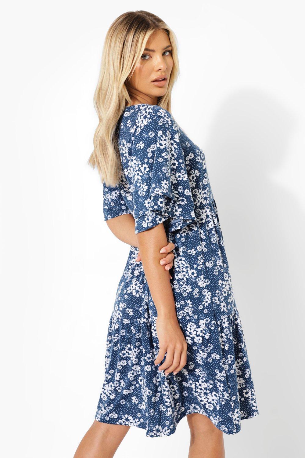 drop hem smock dress