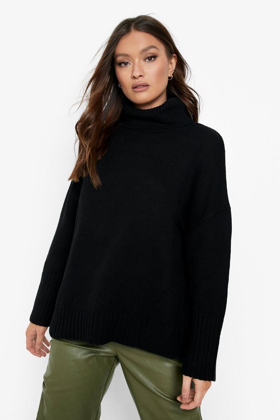 Black Recycled Turtleneck Sweater