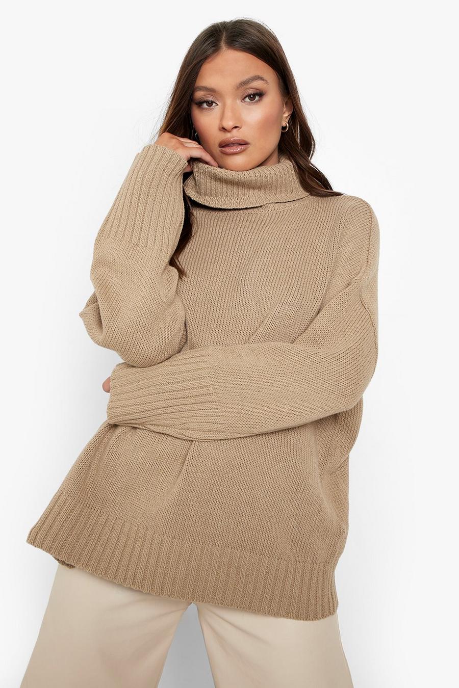 Camel beige Recycled Turtleneck Sweater