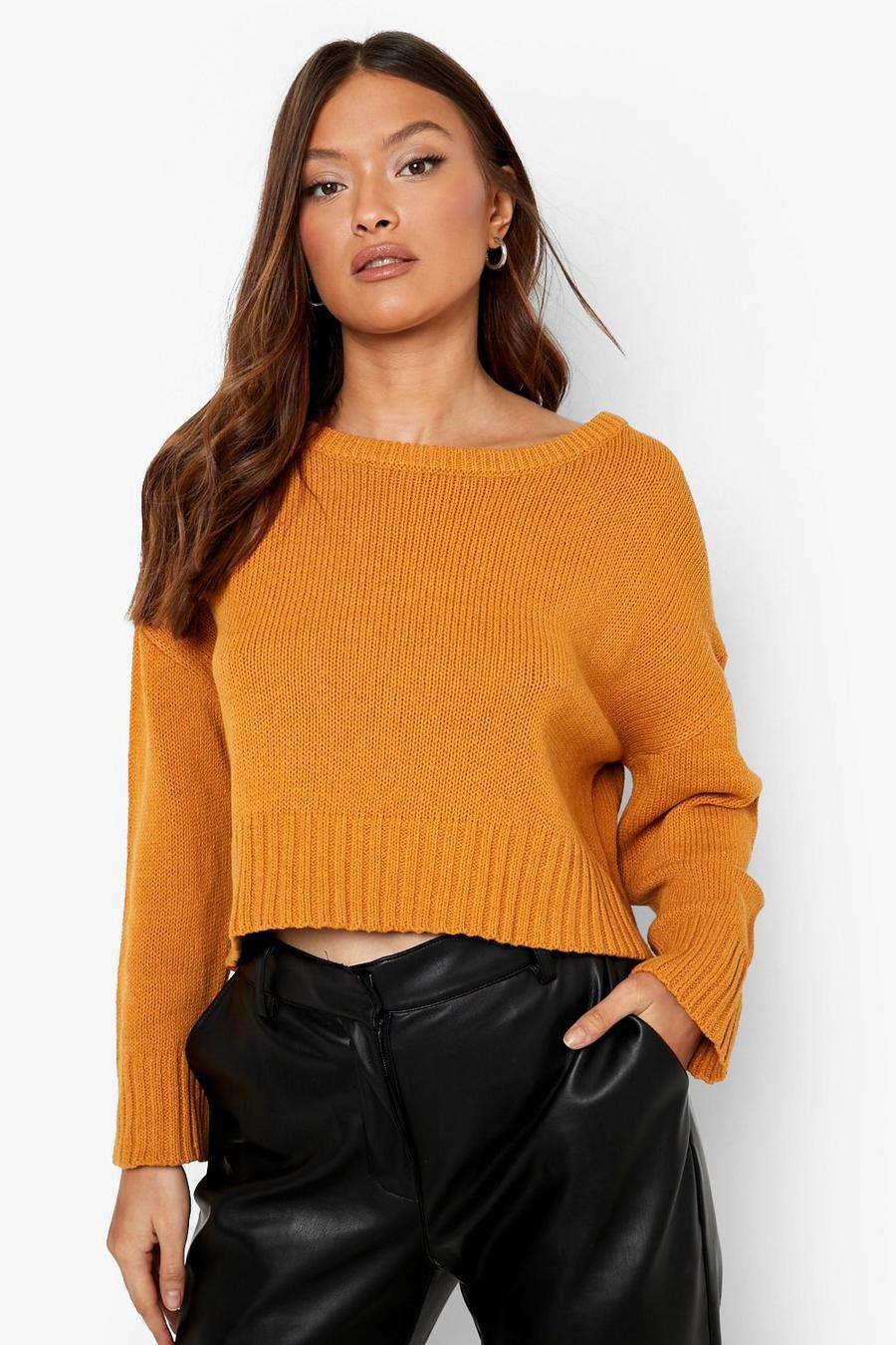 Gold Crop Sweater image number 1