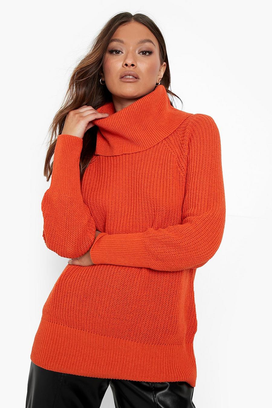 Rust orange Recycled Turtleneck Sweater