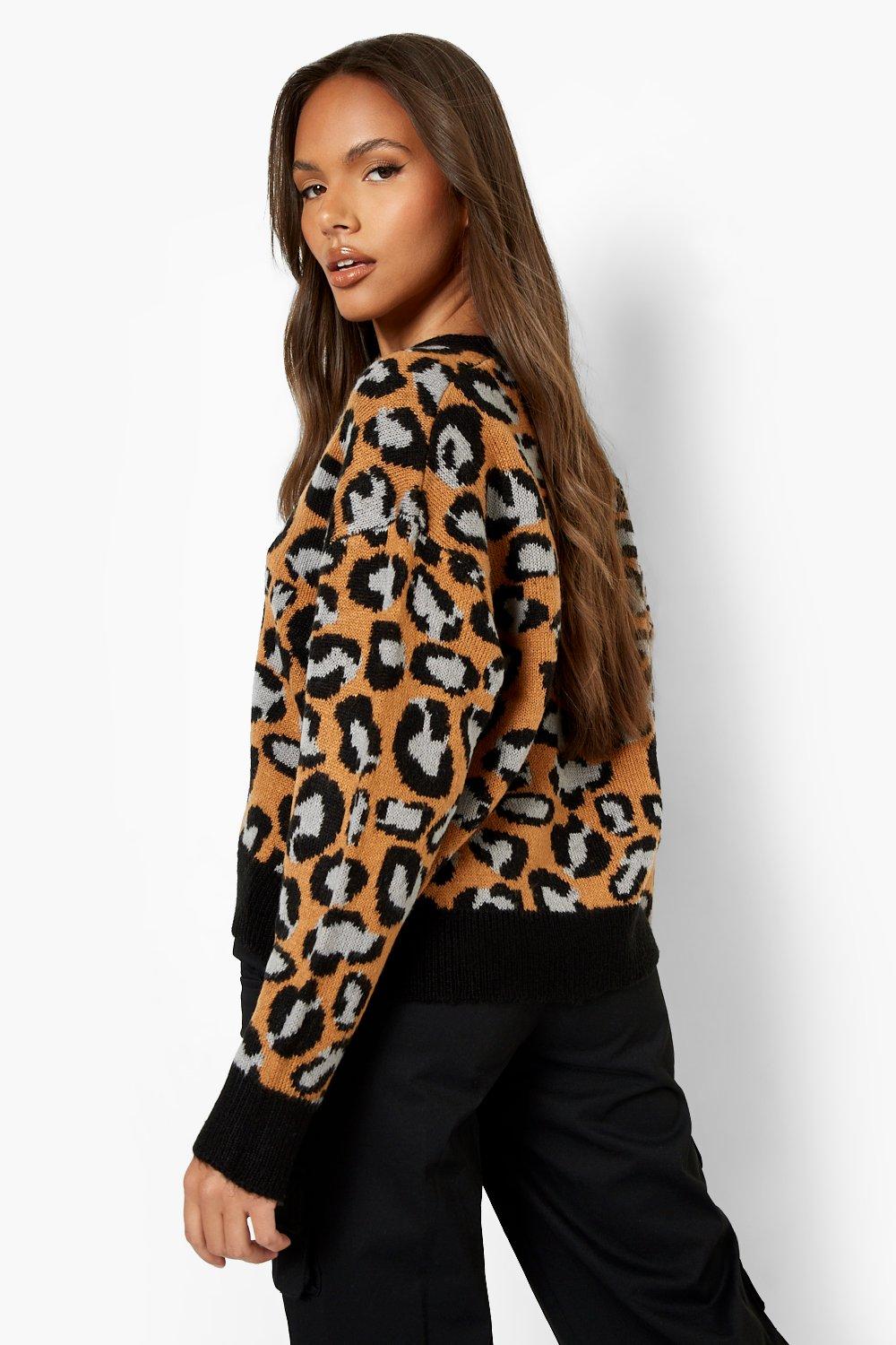 Leopard print 2024 cardigan boohoo