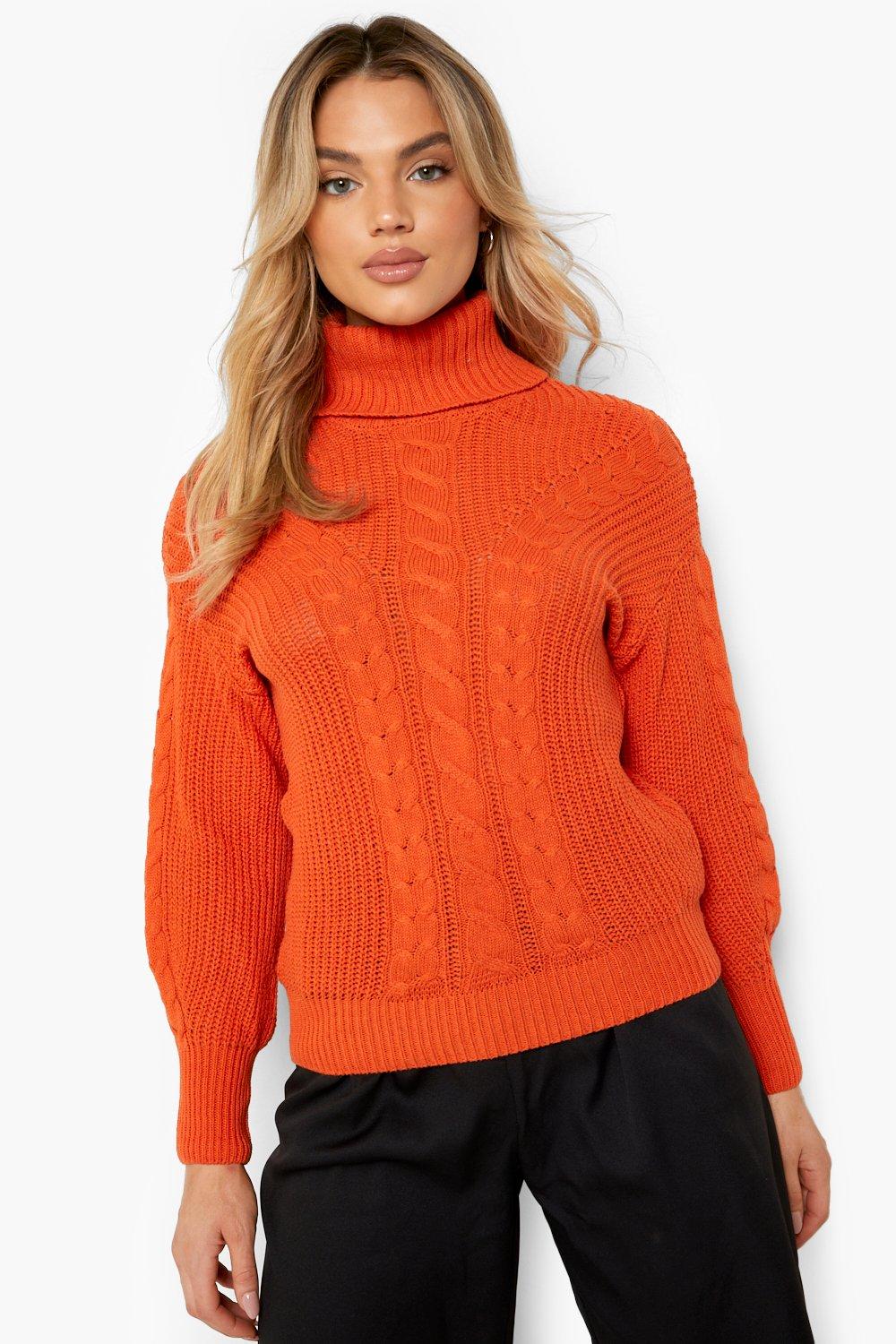 Orange turtleneck clearance jumper