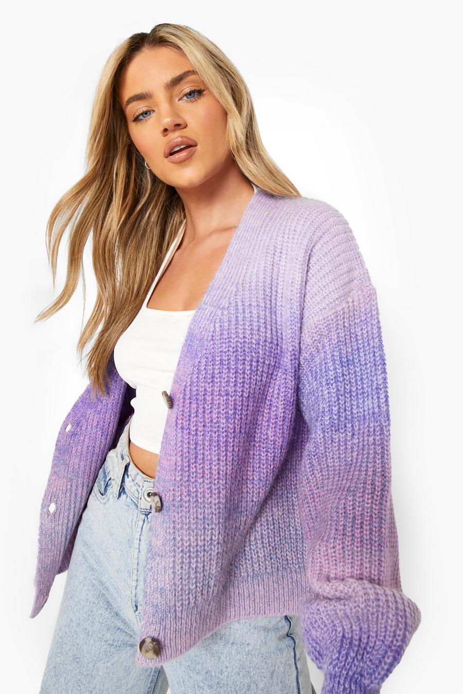 Berry Space Dye Ombre Cardigan image number 1