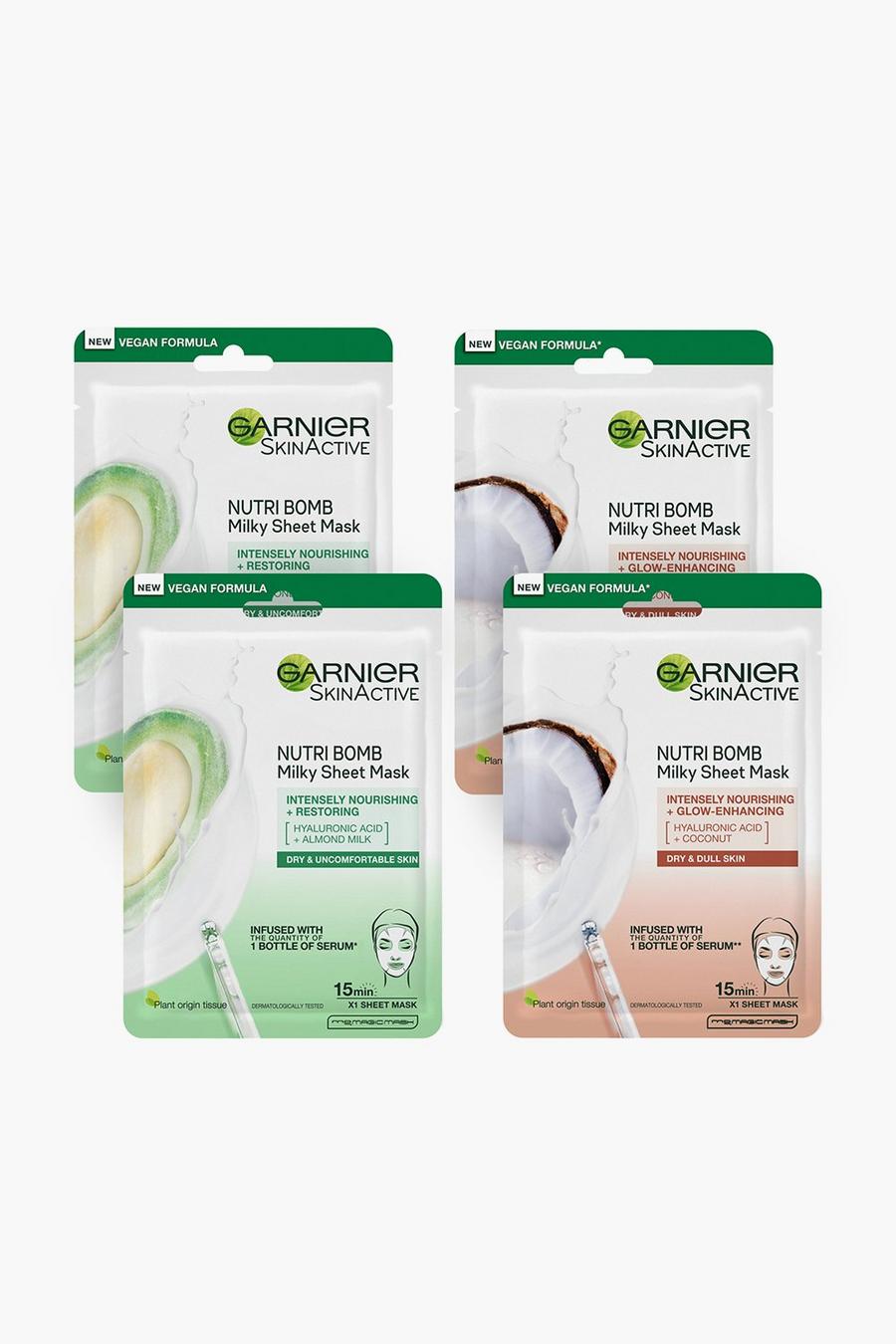 Clear transparent Garnier Skinactive Nutri Bomb Ansiktsmasker (4-pack)