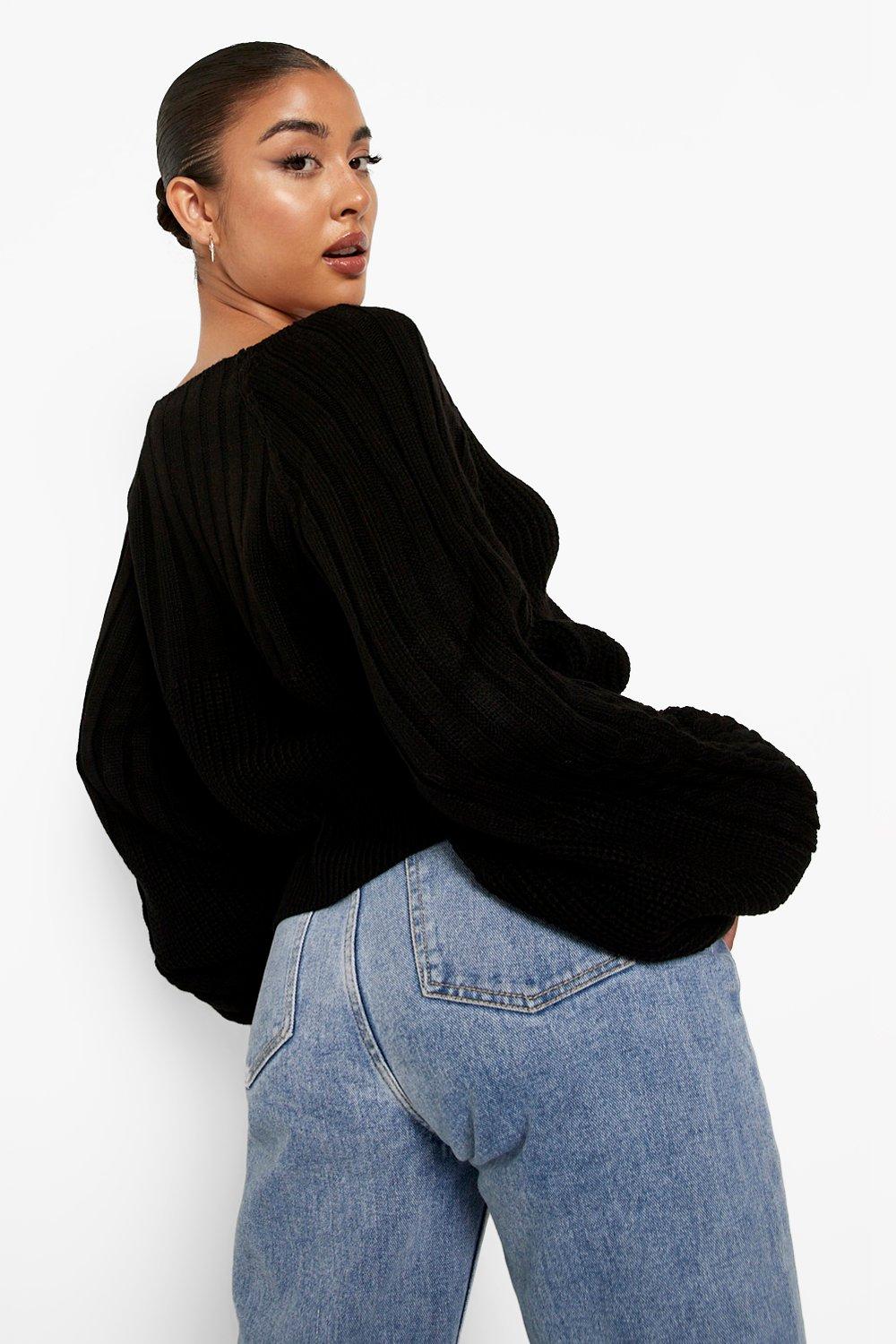 Mixed Stitch Volume Sleeve Cardigan | boohoo CA