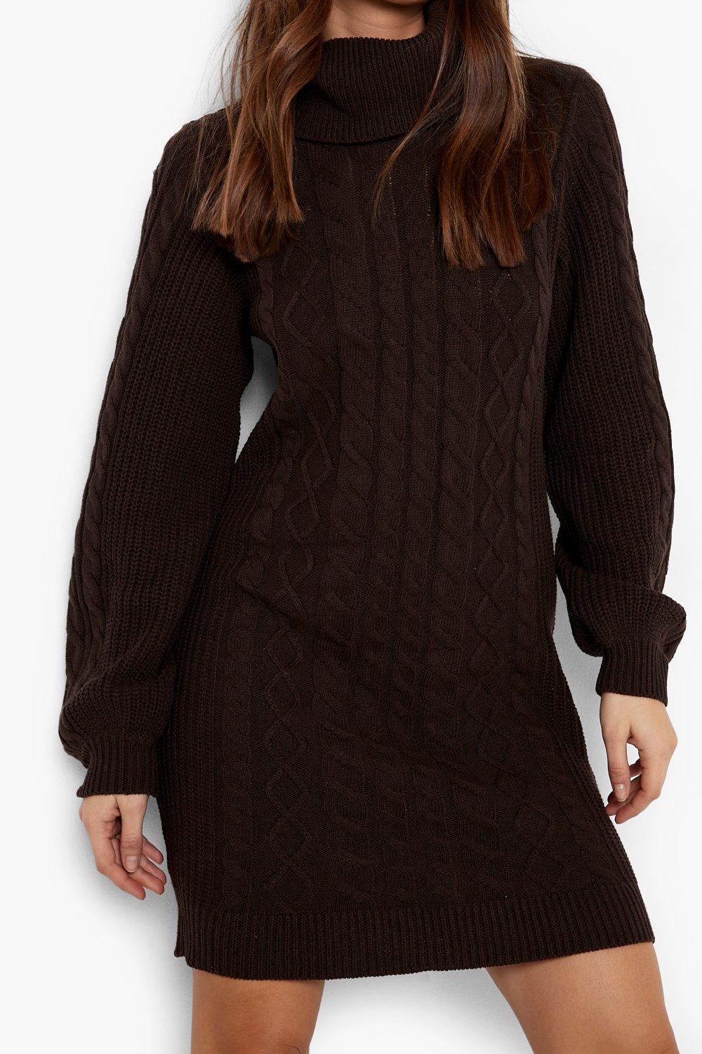 oversized cable knit jumper dress