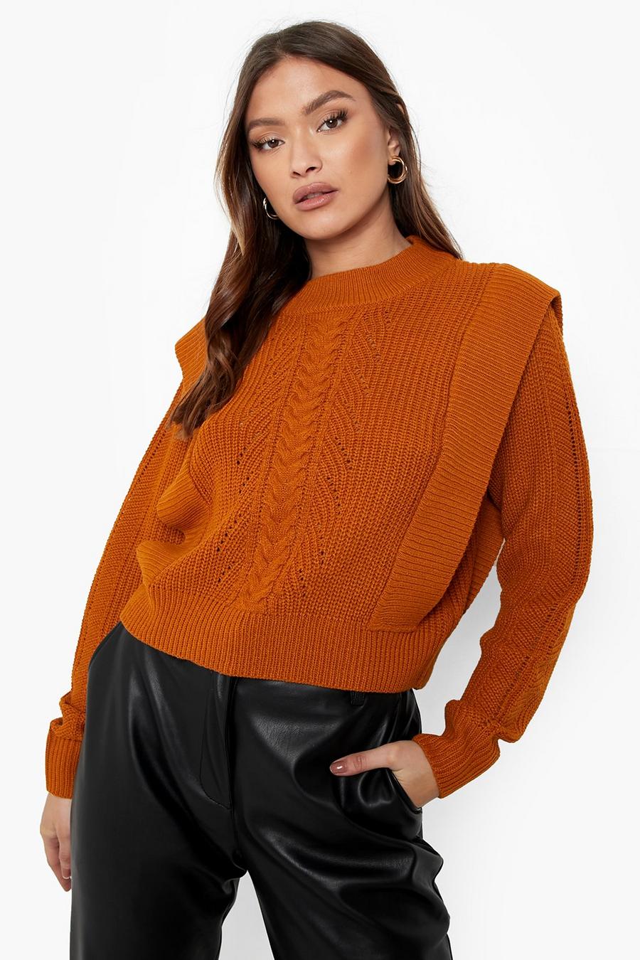 Saffron Rib Detail Cable Knit Sweater image number 1