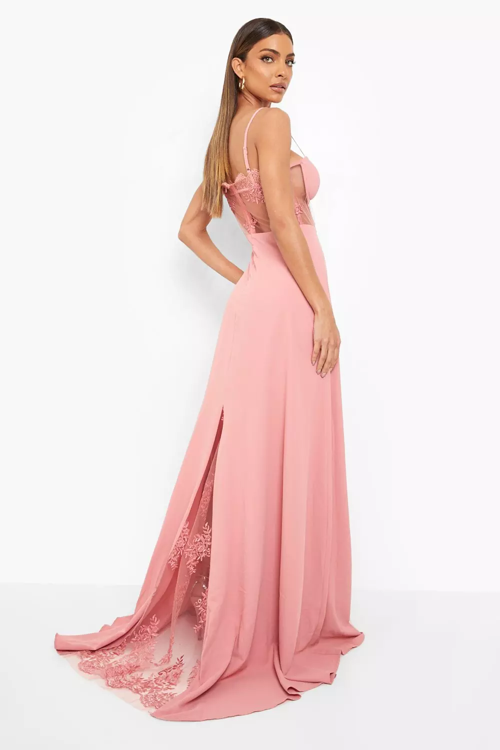 Boohoo lace 2024 maxi dress