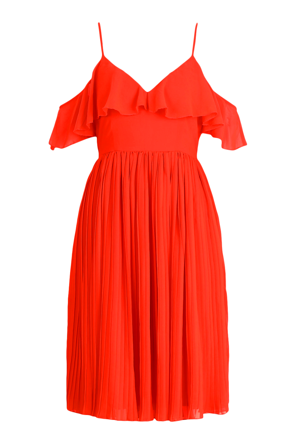 Cold Shoulder Ruffle Midi Bridesmaid Dress | boohoo