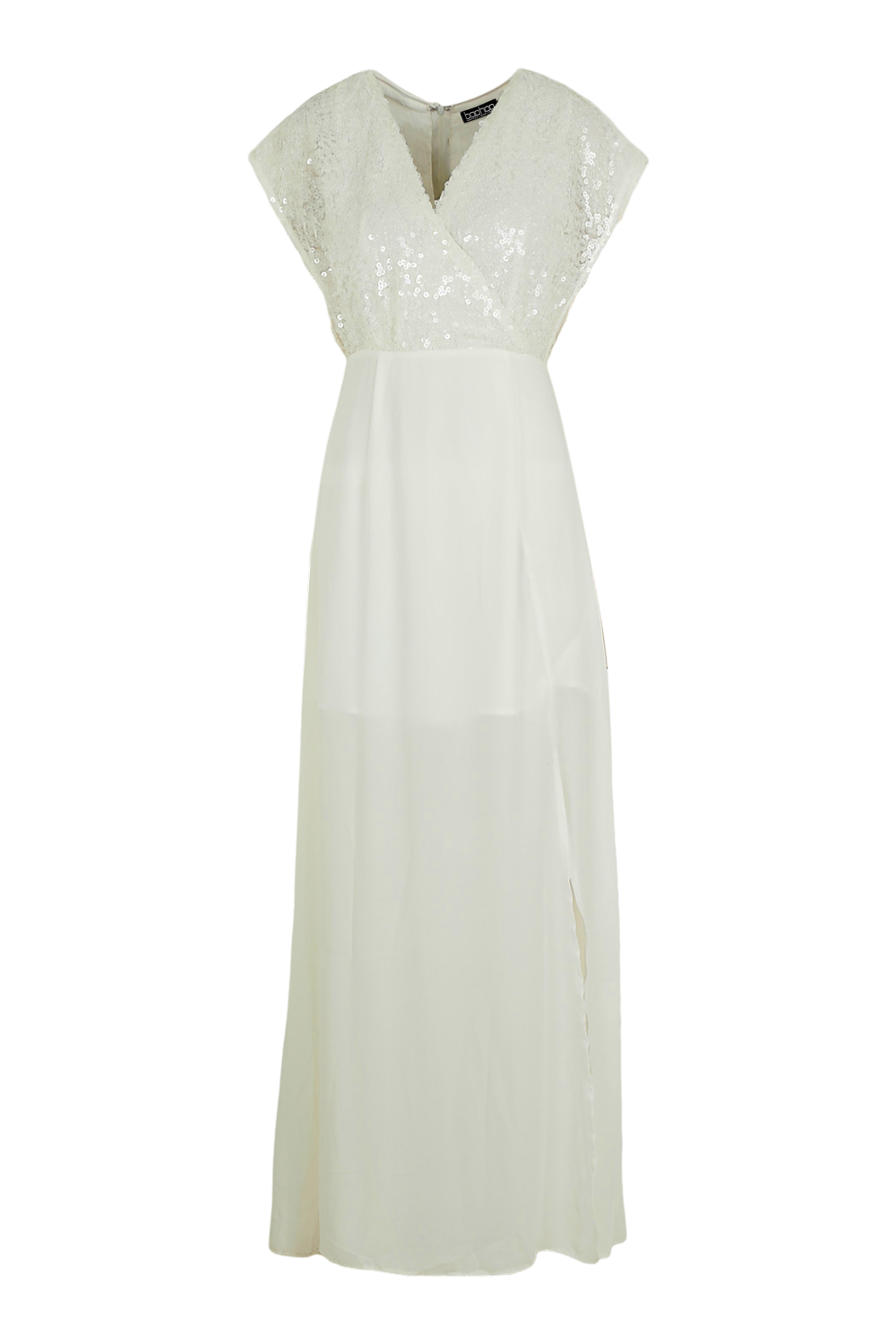 Lace Ruffle Split Maxi Dress