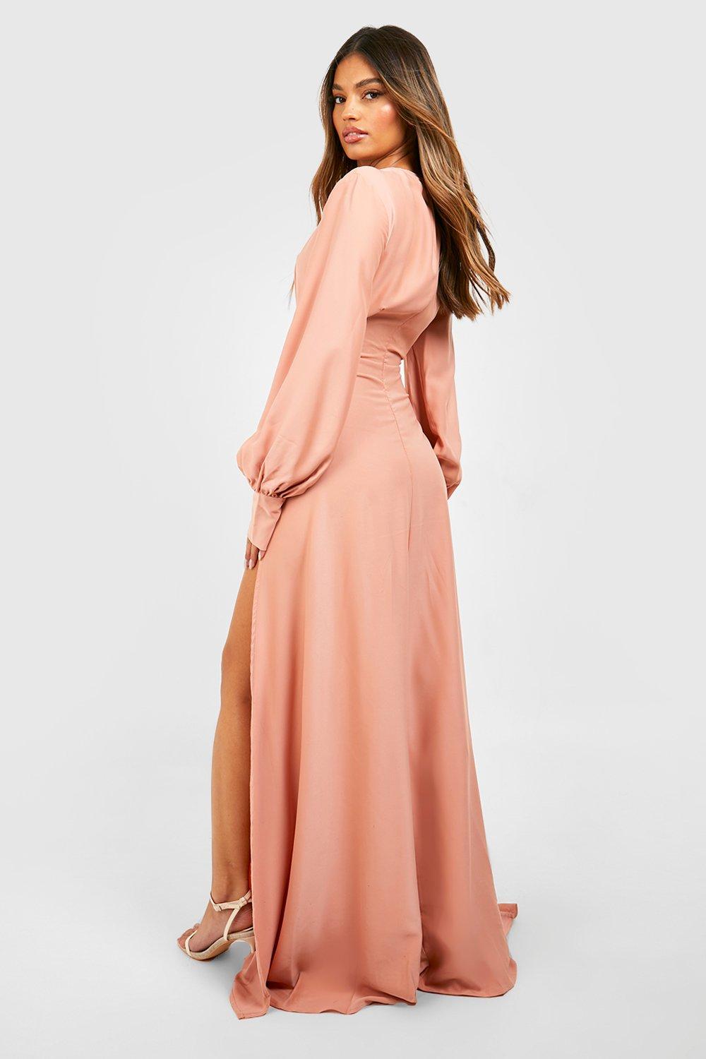 Pink satin best sale dress boohoo