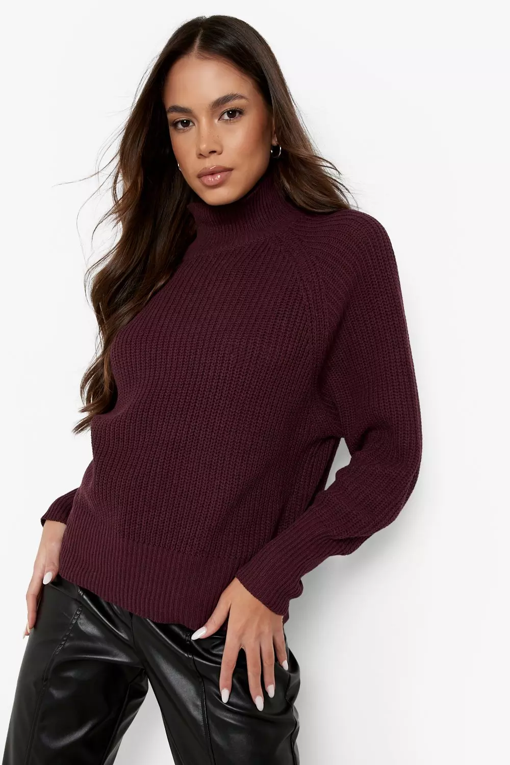 Berry polo sales neck jumper