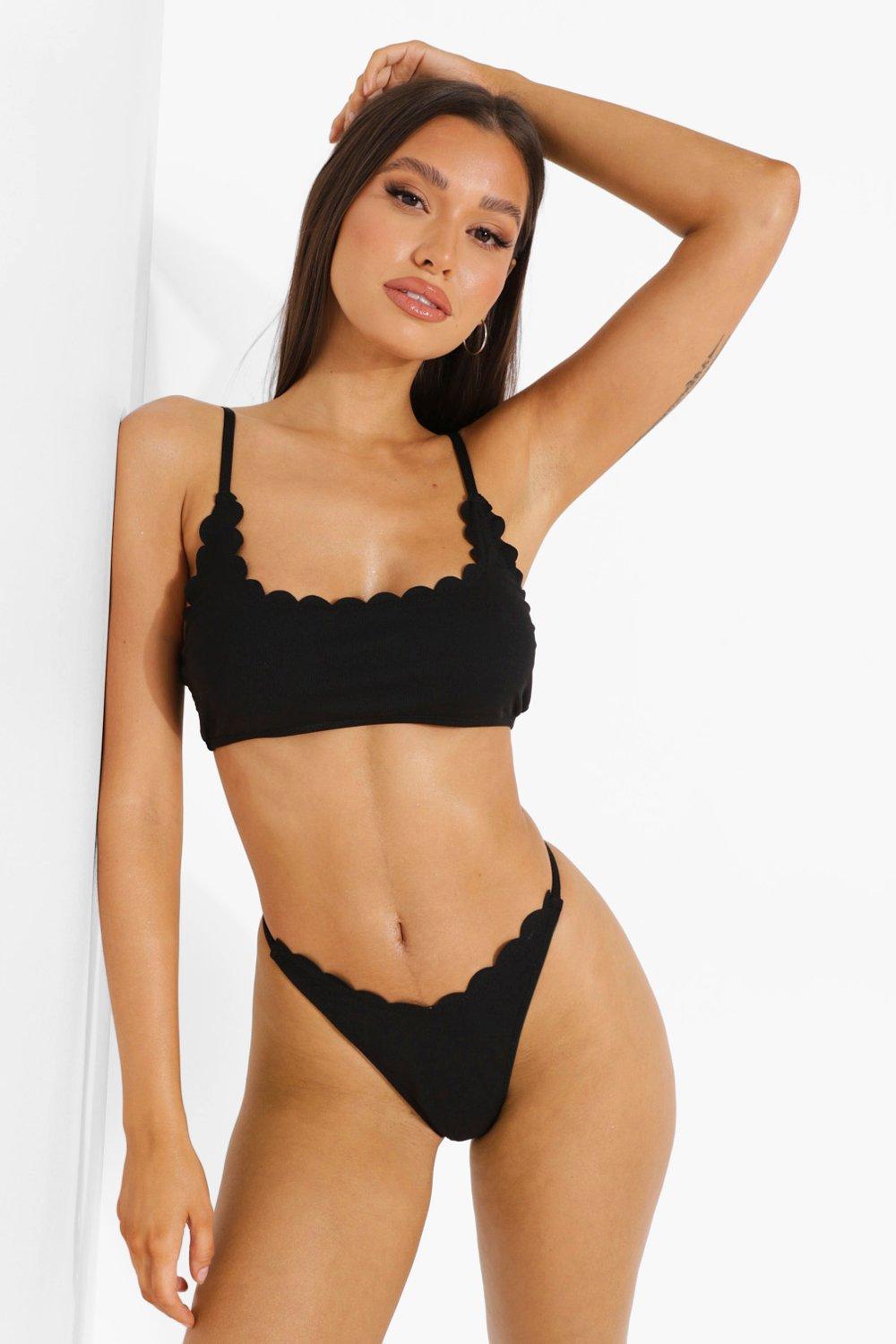 Black crop bikini online