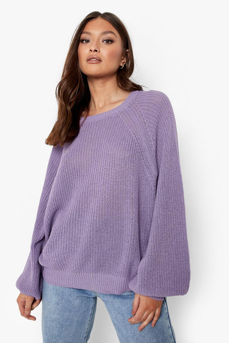 Lilac Balloon Sleeve Jumper image number 1