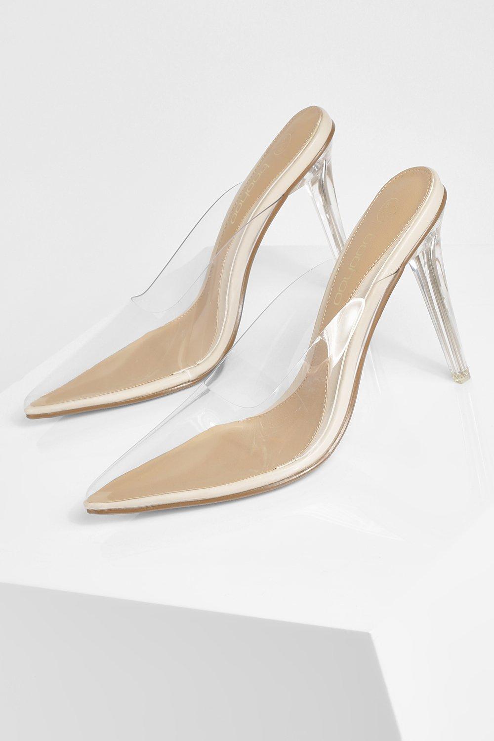 Clear Pointed Open Back Court Heel