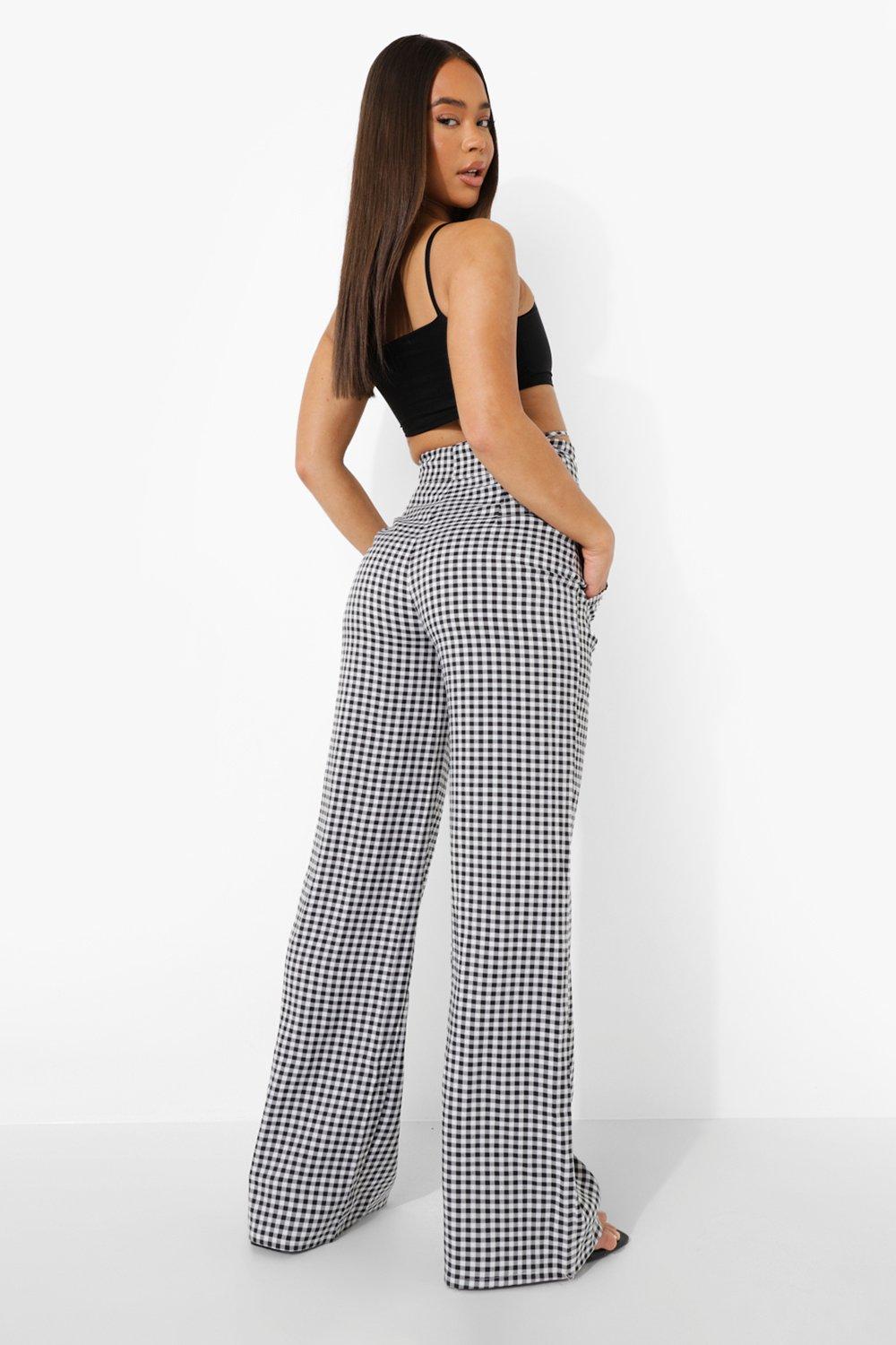 Gingham pants high waisted outlet